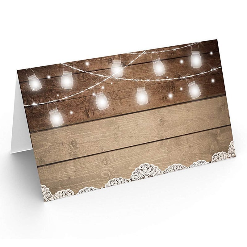 Printed Party Table Place Cards for All Occasions and Events, Set of 25 (Rustic) - Image 1